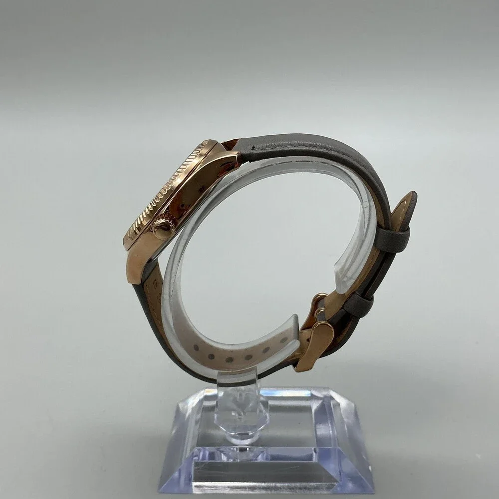 Fossil BQ3764 Womens Watch 35mm Brown Dial Gray Leather Rose Gold Multifunction